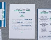 Navy Blue and Green Wedding Table Sign - Sarah and Drew