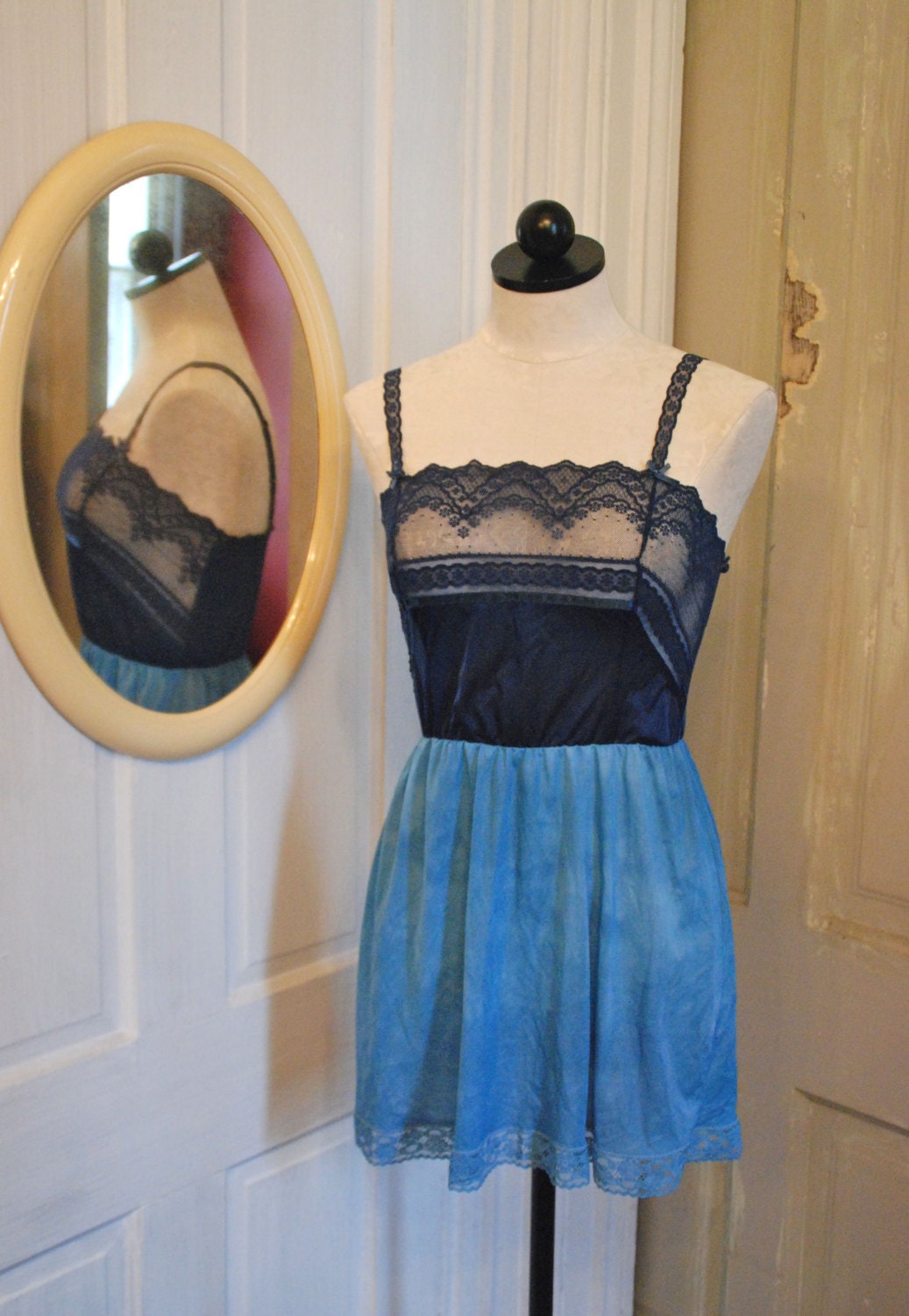 Blue Baby - Size Small - Medium - Upcycled Lingerie