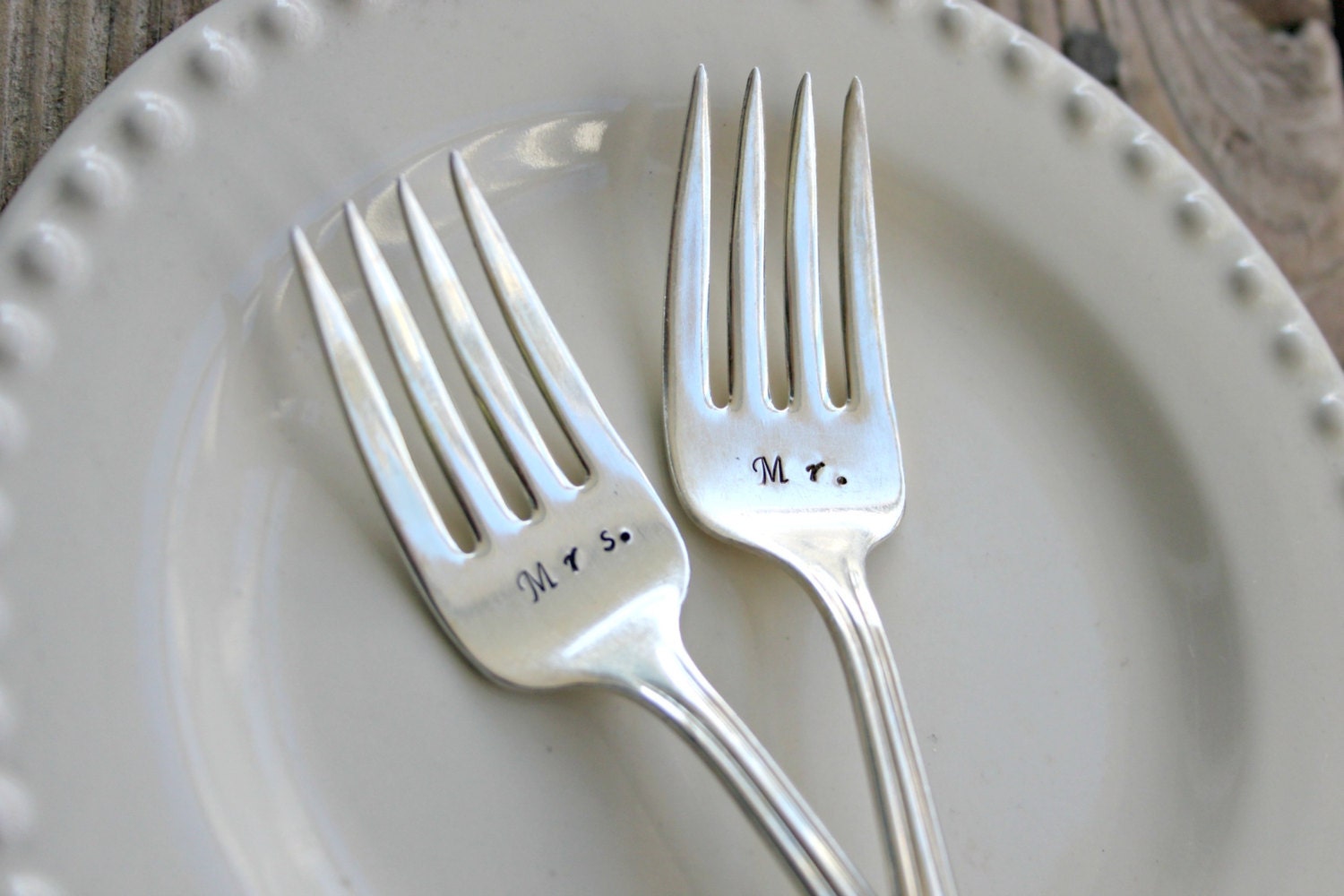 Vintage Forks -Mr. and Mrs.  CAKE FORKS