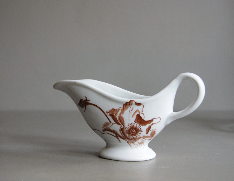 White Iroquois Creamer with Dogwood Blossoms