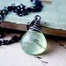 Rivendell Necklace Pastel Mint Green Prehnite Silver Pendant PoleStar
