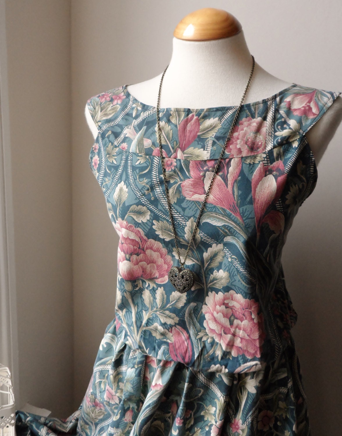 Beautiful Floral Gypsy Rose Dress / Boho 50s Inspired Dress / Handmade / Choose Your Size
