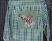 Boys Plaid Shirt Vintage Cowboy Retro Rockabilly Country Western