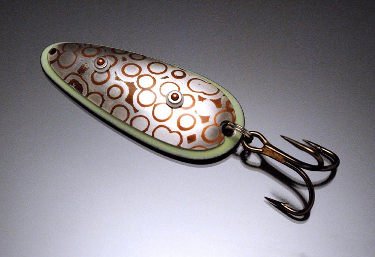 Enamellure with Sterling Silver and Copper Mokume-gane frog skin pattern Fishing Lure Art