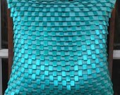 Decorative Throw Pillow Covers Accent Pillow Couch Pillow 16 Inch Suede Pillow Cover Pintucks Satin Ribbon Sea Green River Home Living Decor