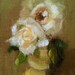 Small Oil Painting, White Roses, Still Life, Daily Painting, Unframed Art