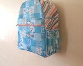 Toddler Backpack, Aqua Cars