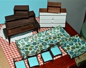 Vintage Miners Industries Japan Mid Century Modern Dollhouse Furniture 1 24 Scale