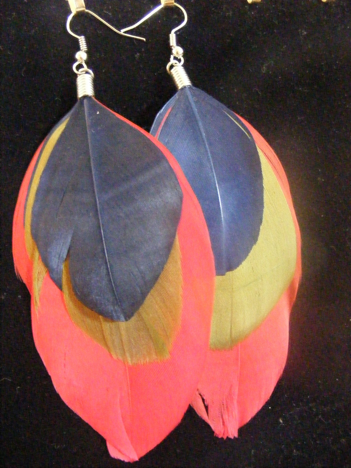 Multi Color Feather Earrings