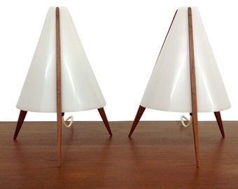 Scandinavian Modern Hans Agne Jakobsson Table Lamps Pair Free Shipping