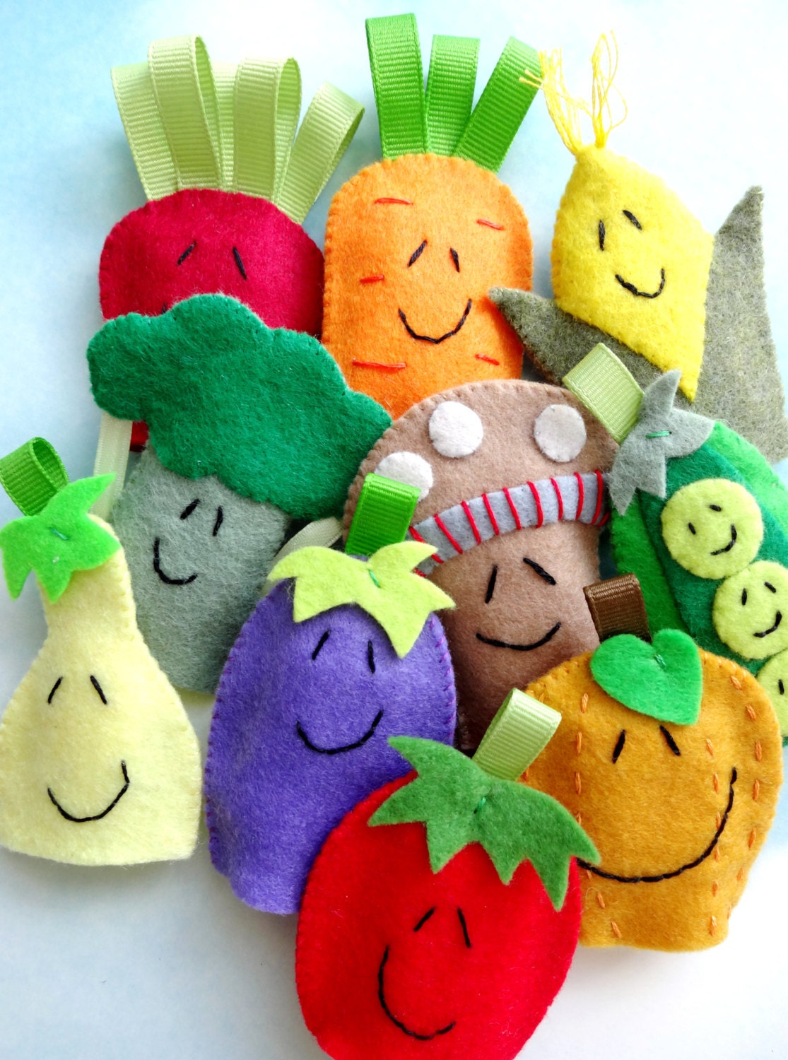 Vegetable Felt Finger Puppets Sewing Pattern - PDF ePATTERN