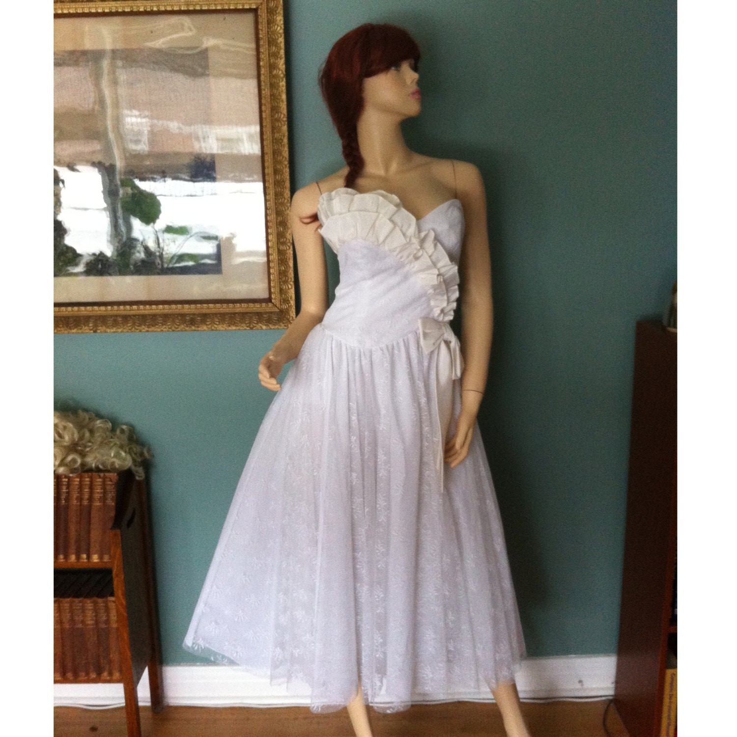 Amazing NOS vintage wedding or prom lace dress