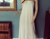 Creamy Polyester Disco Dress vintage 70s S-M