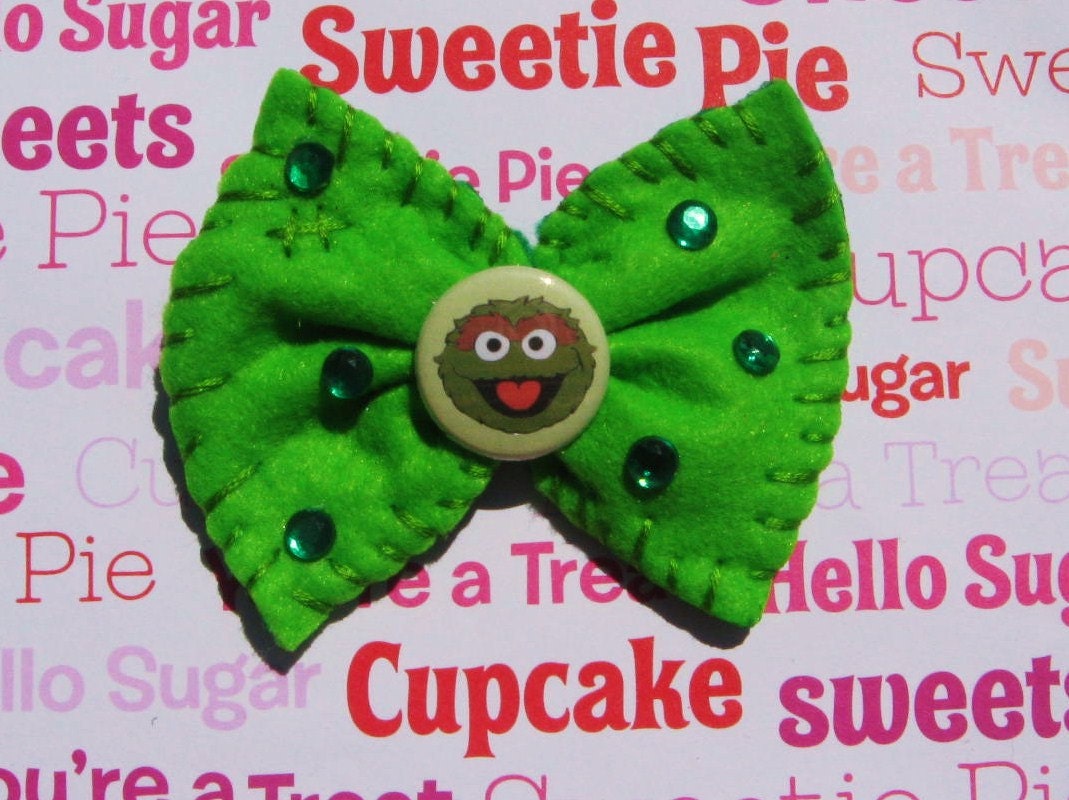 Lime Green Girly Hair Bow clip