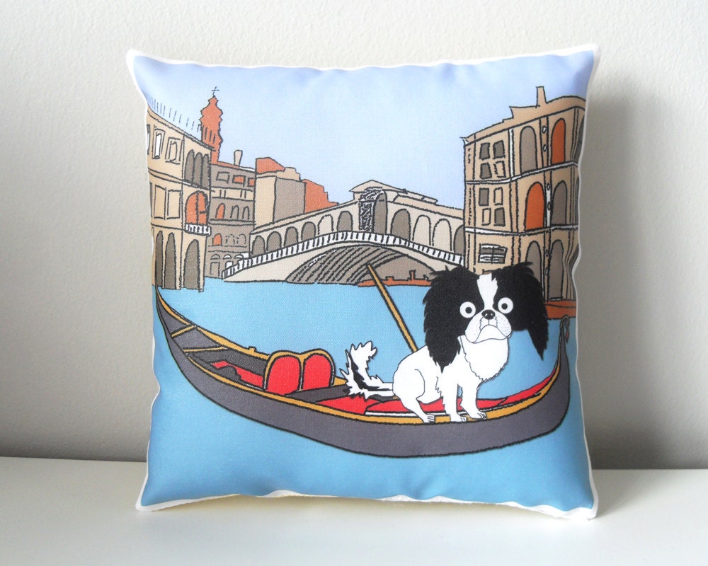 Japanese Chin Mini Cushion Venice Themed