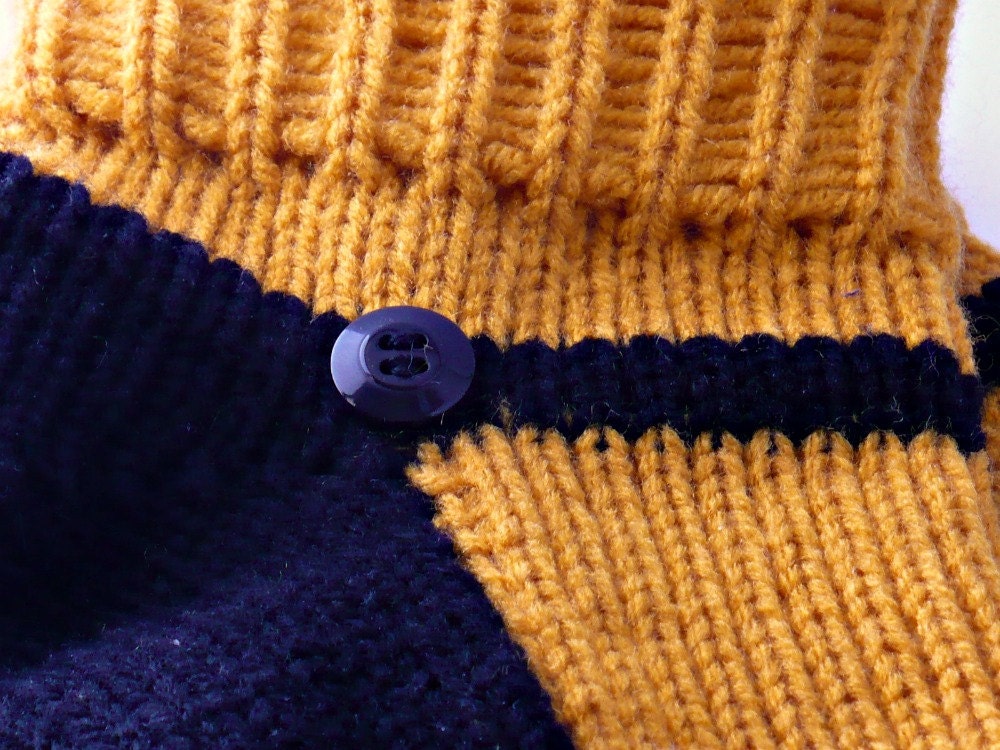 Knit Slipper Sock Adult Maryjane Goldenrod Yellow