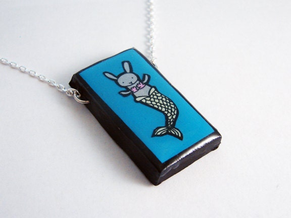 Blue Merbun Necklace