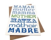 Mother in Many Languages -- Mother's Day Card