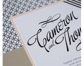 Modern Wedding Invitation, 1950's Retro Modern Invitation, Audry Hepburn Invitation, Poolside cabana wedding invitation