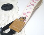 Zakka camera strap/wristlet  - Vintage matryoshka dolls with Russian doll charm