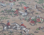 The Hunting Life - Vintage Fabric Elegant Novelty Hunting Hunt County Life Fox Horses