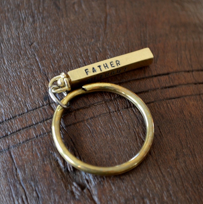 Father Without Fear Keychain Men Brass