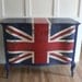 SPECIAL ORdER : Super CHiC hand painted Union JACK English flag antique wood Dresser (Special orders AVAILABLE)