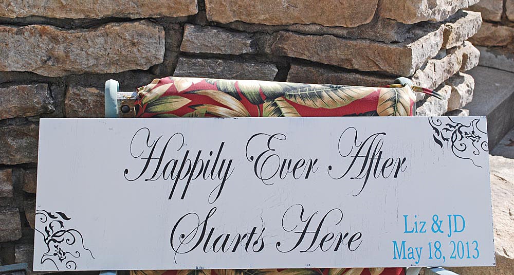 Custom Happily Ever After Wedding Signs 10x30