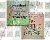 NEW Words to Live By - Instant Download Digital Collage Sheet - .75x.83 Scrabble Tile Size 998