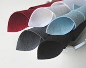 100% Wool Felt Fabric Sheets Set - Power Suit Color Story - Slate Grey, Aquamarine, Dark Red, White, Black Felt Squares