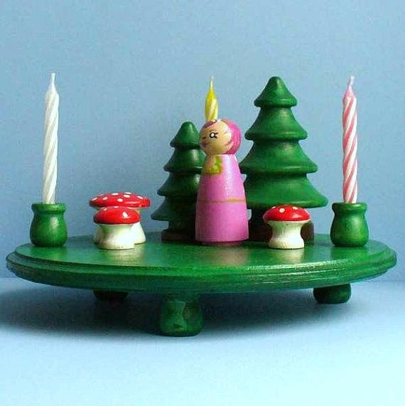Waldorf Birthday Party - Baby Shower / Cake Topper - Wooden Woodland Fairy