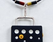 wow - A wonderful contemporary Pendant from MADE shop - Handmade - Sterling - Recycled Ebony - Vintage Beans - Super Cool - FREE SHIPPING