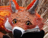 Primitive fiber art Fox