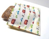 Reusable Sandwich Bag, Vehicles Eco Friendly Sandwich Bag, Lunch Bag, Large Size, Bus Trucks and Cars, Boys, Earth Day