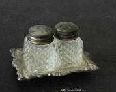 Cut Glass and Silver Salt and Pepper Shakers