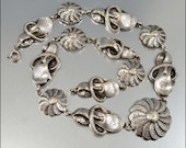 Art Deco Necklace Silver Buckle Made in France Vintage 1920s Art Deco Jewelry