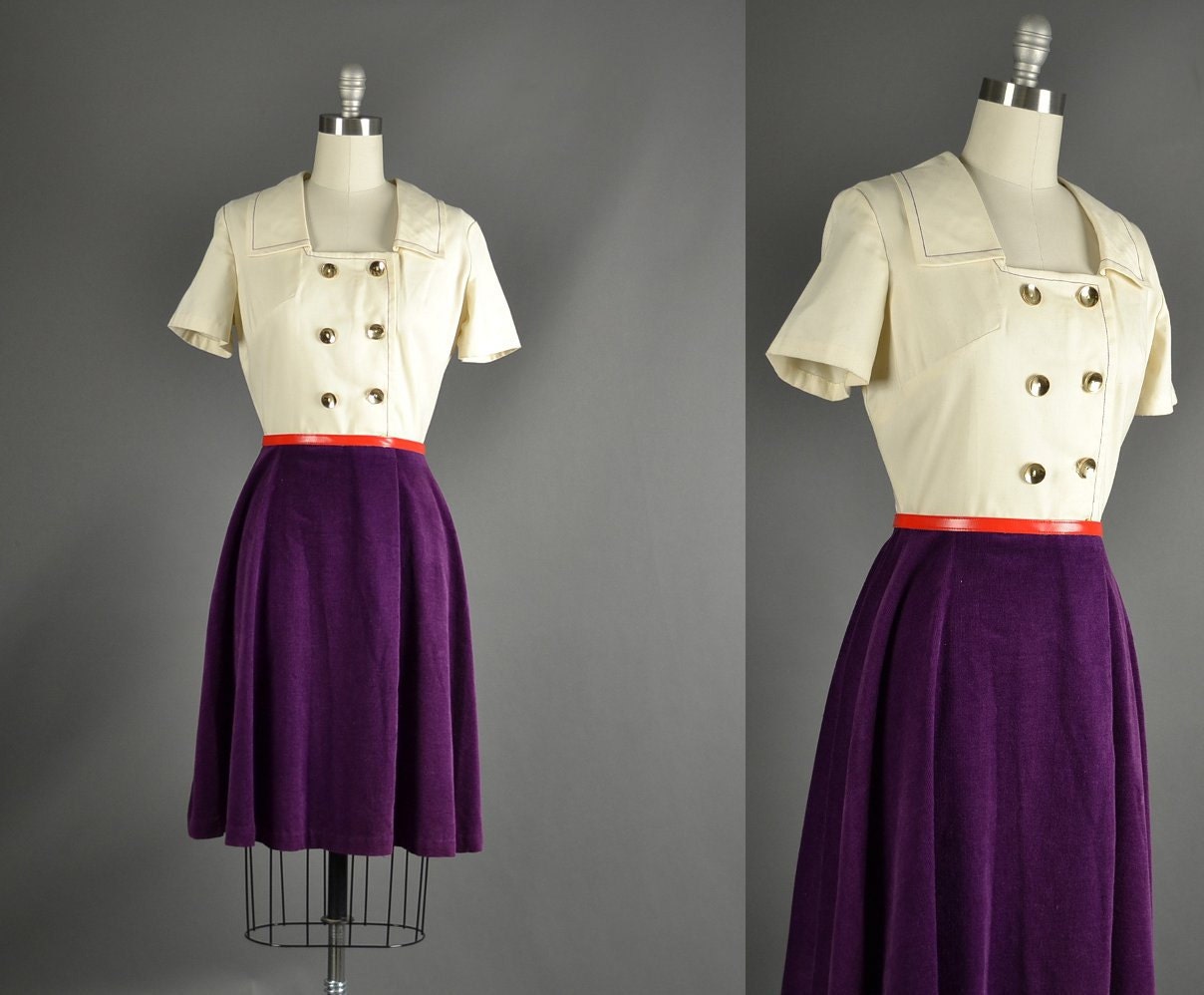 Vintage 1960s Dress / 60s color block day dress / 60s Dress