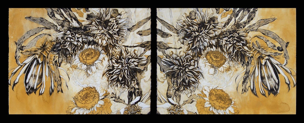 Fall Protea XIII Original Drawing Signed by Helen Gotlib