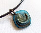 Rustic Moon Charm in corroded blue