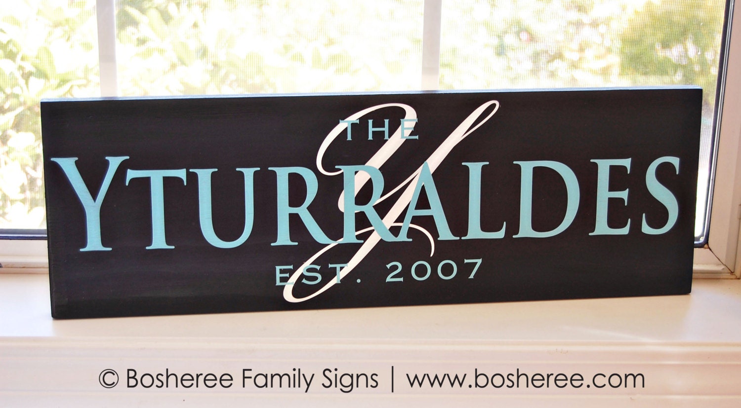 Personalized Family Name Sign Painted Plaque Family Monogram Sign - Perfect Mothers Day Gift idea - ETS-13