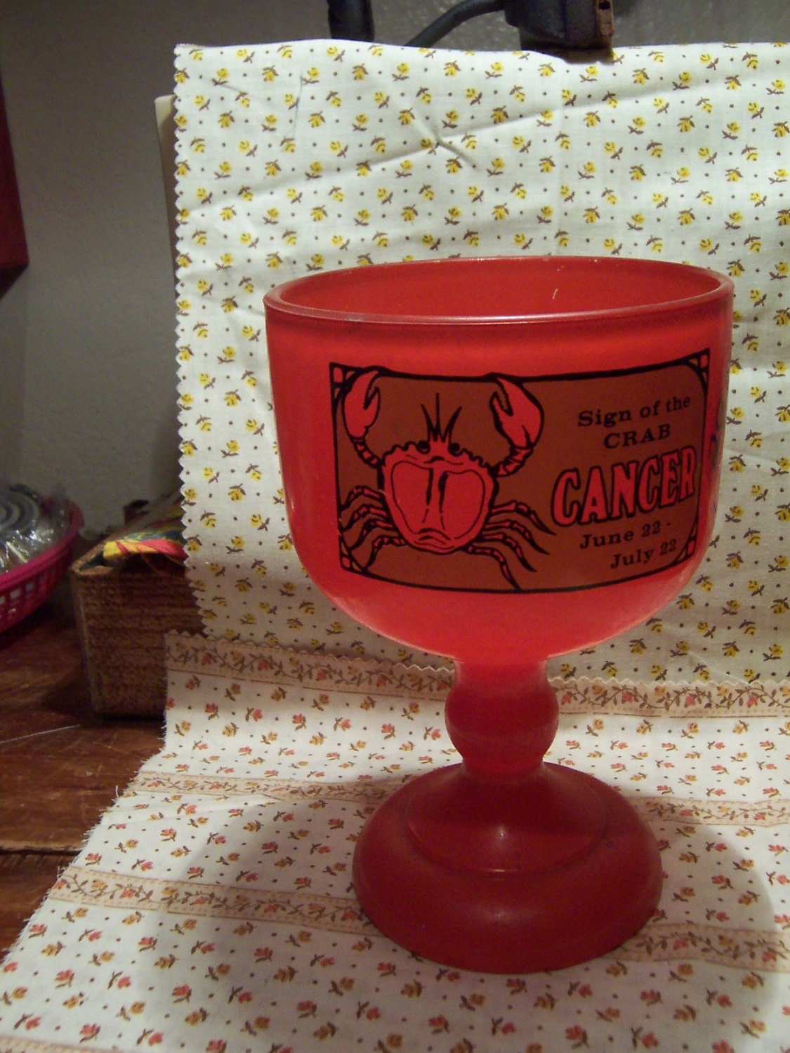 1970 Cancer The Crab Chalice Mug Cup