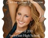 Elegant Frame Square Die-Cut Graduation Announcement/Open House Invitation (set of 25) Il_170x135