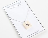 Letter S Initial Necklace made with Vintage Plastic Scrabble Tile // Very Last One