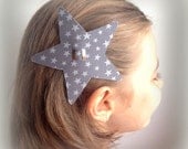 Star Girls Hair Clip - Fabric Girls Barrette - French Style - Children Accessories