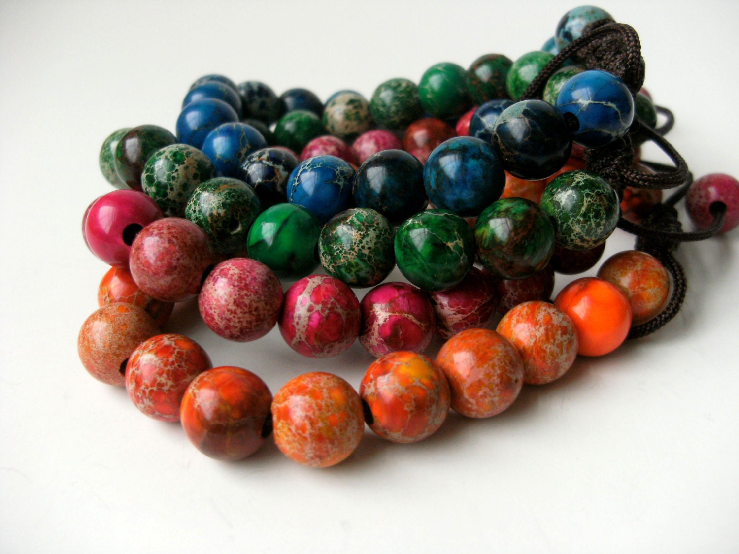 Macrame bracelet with Imperial Jasper beads (Dyed)