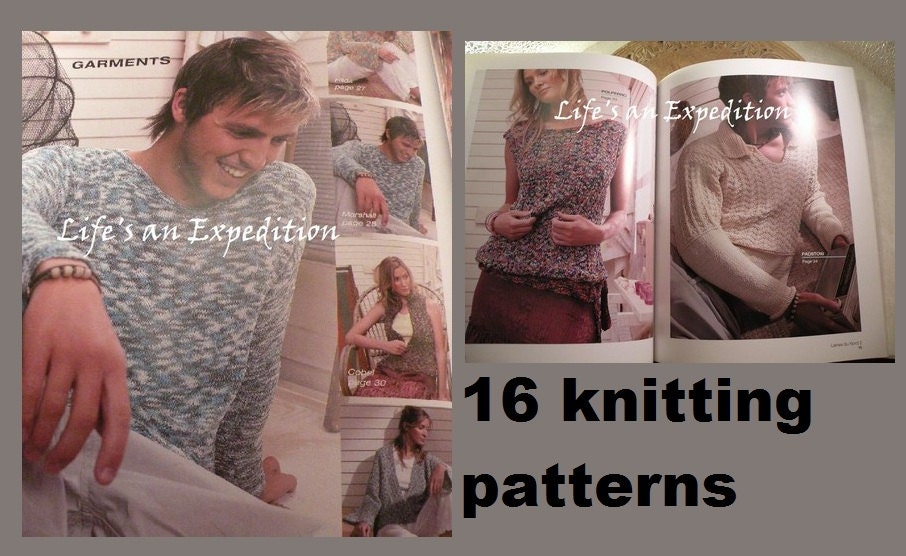 16 knitting patterns: sweaters shawls, women and men, beginners, Laines du Nord Simple Knits Book 2 by Jane Ellison accessories