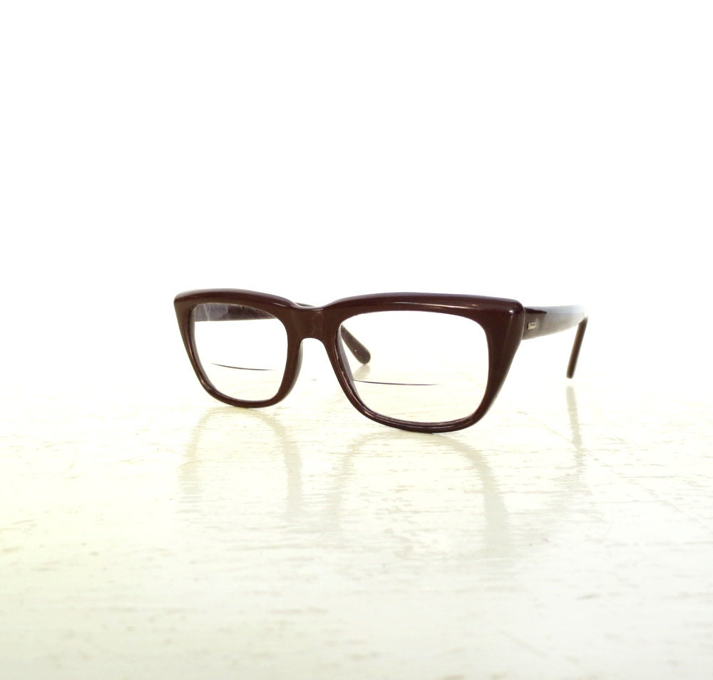 Vintage 1950s Eyeglasses / Brown Frames / 50s Glasses / Eyeglass Frames / Zyloware