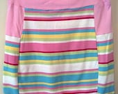 upcycled candy stripes sweater women's skirt PLUS SIZE L/XL waist 34