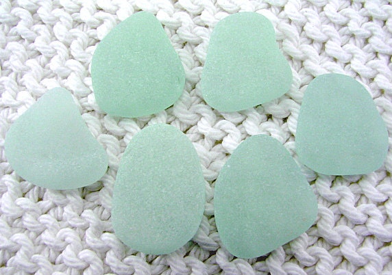 6 Large Pastel Seafoam Seaglass Treasures (SG1215) Gorgeous Mediterranean Sea Glass