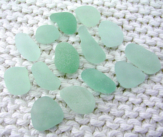 14 Charm/Earring Size Seaglass Treasures (SG1228) Sweet Seafoam Sea Glass